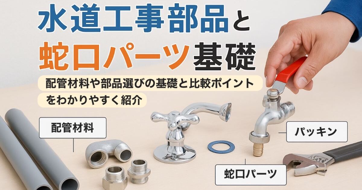 水道工事の部品種類と選び方・配管材料、蛇口パーツの基礎知識と比較 